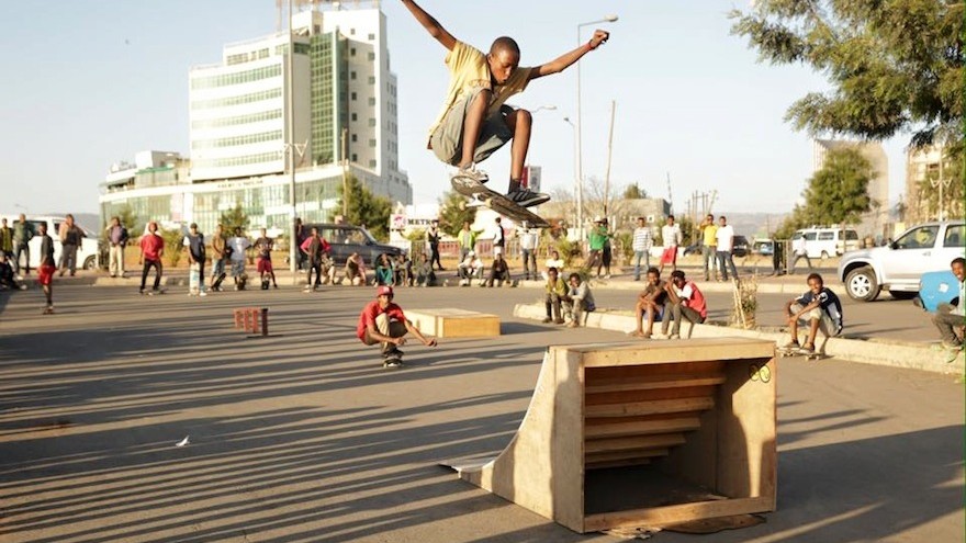 Ethiopia Skate is an initiative that uses skateboarding to help youth make connections in Addis Ababa. Image: Ethiopia Skate