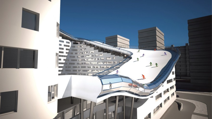 Year-round skiing and snowboarding thanks to the artificial “Snowflex” pavement.