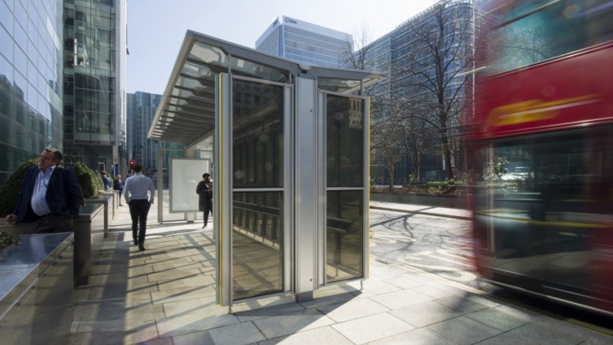 Polysolar bus shelter