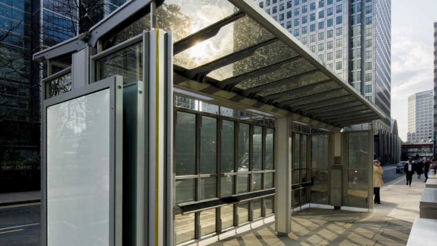 Polysolar bus shelter