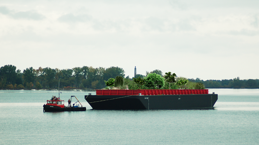 Swale floating food forest, New York