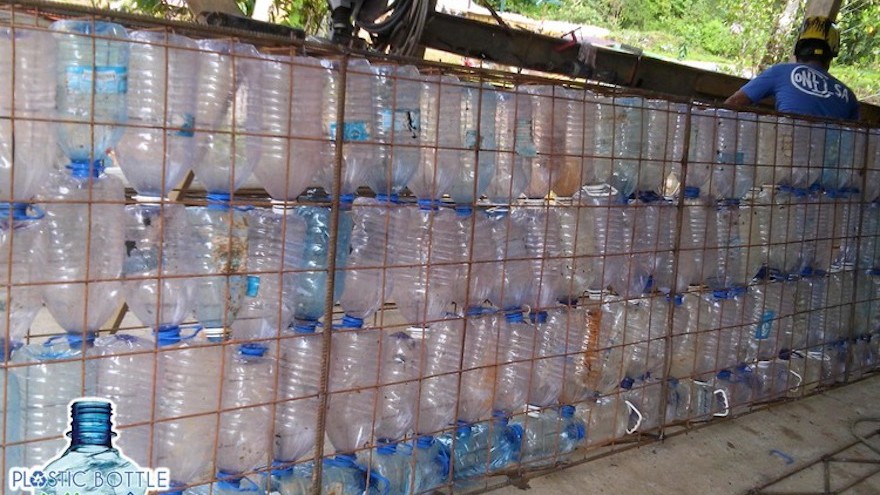The Village uses plastic bottles in its construction