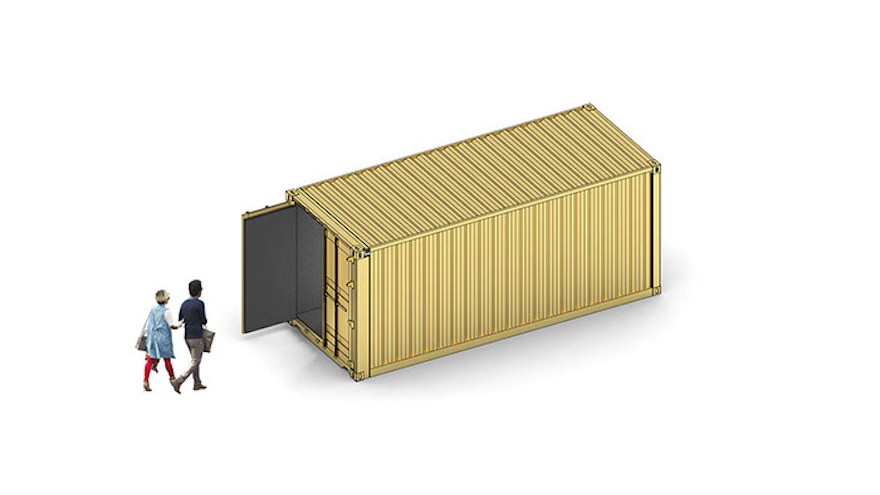 The golden Portal shipping container