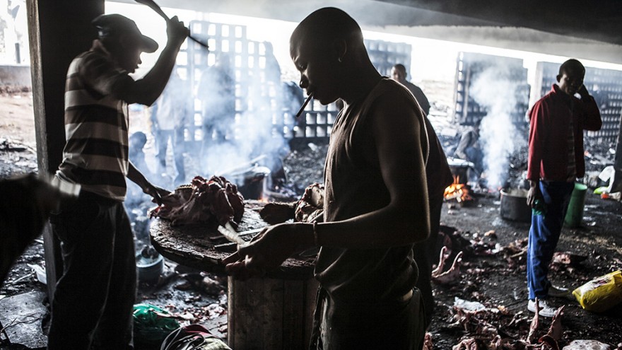 Informal butchers. "Wake up, This is Joburg" is a series of 10 books that tells the stories of the peculiar urban inhabitants of Johannesburg. Image: Mark Lewis