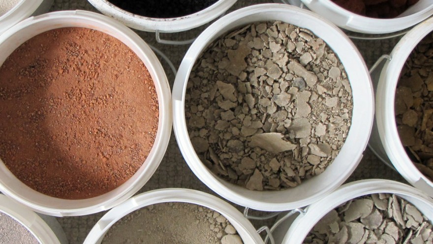 A selection of WasteBasedBrick ingredients