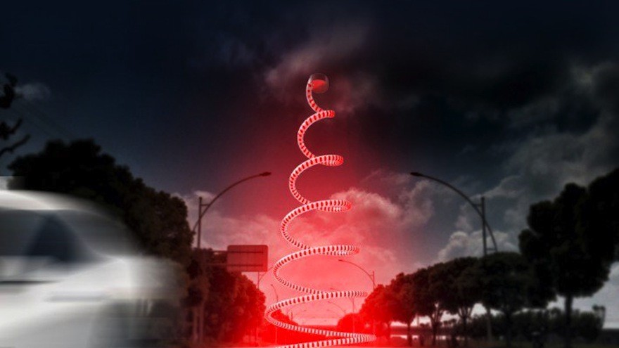 Dynamic Traffic Cone Roadblock, lighting, reminderlight by The School of Industrial Design in LAFA