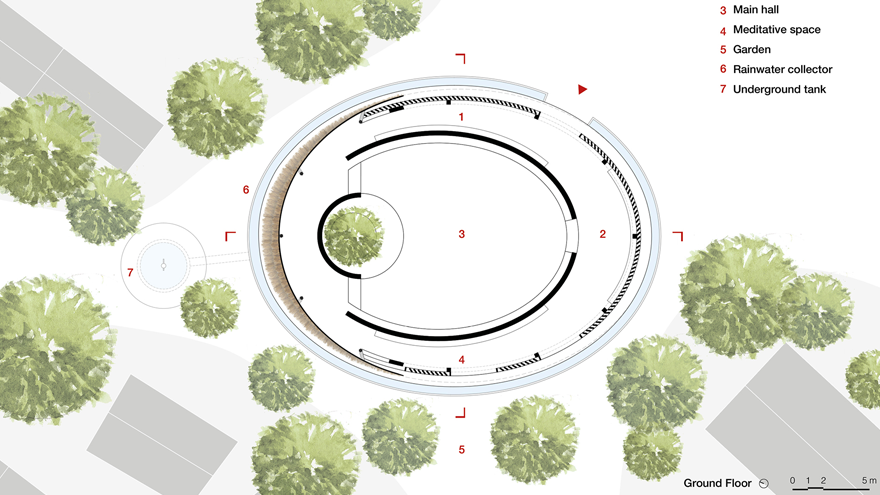 hut architecture concept for a spiritual community design indaba