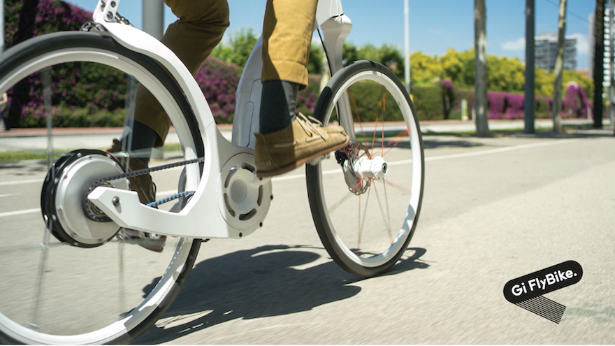 The Gi FlyBike folds in one second with one motion. 