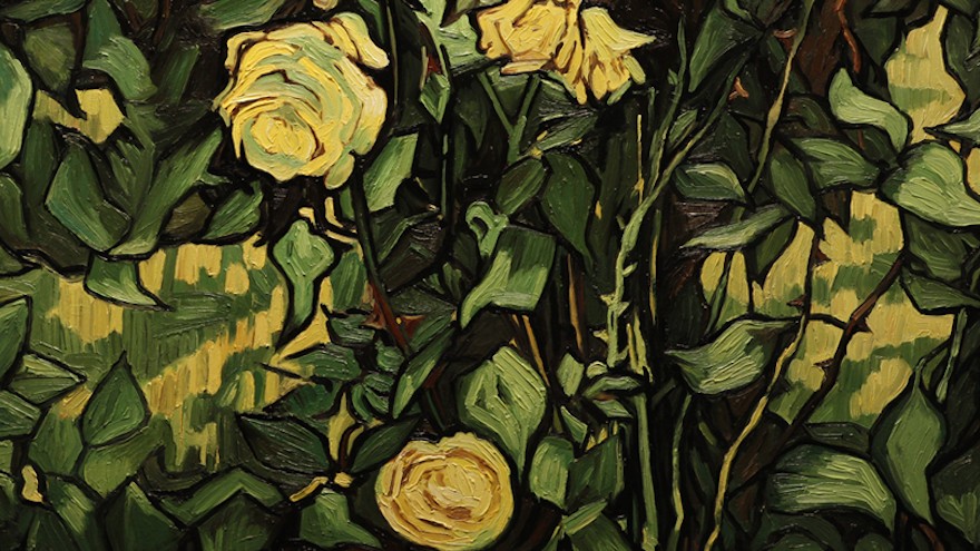 A frame from Loving Vincent, in Van Gogh's signature style