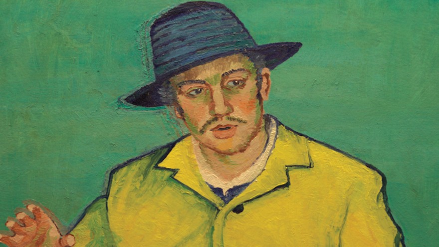 A frame from Loving Vincent, in Van Gogh's signature style