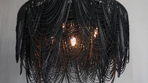 High Thorn leather Whispers chandelier.