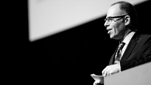 Michael Bierut emceeing at Design Indaba 2012
