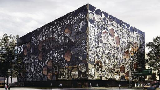 View of the hexagonal façade for the Liverpool Department Store in Mexico City by Rojkind Arquitectos. Image: Courtesy of Rojkind Arquitectos. Rendering by Glessner Group