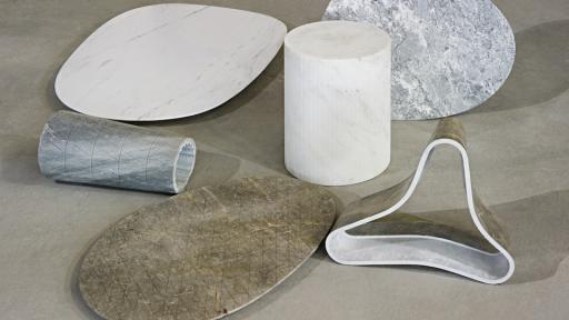 Solid Patterns is a collection of marble tables by Dutch husband-and-wife team Scholten & Baijings.