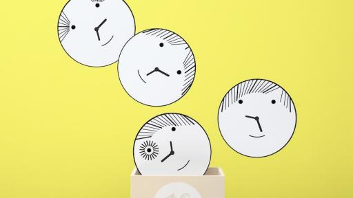 Bad Boys wall clocks by Matali Crasset. 