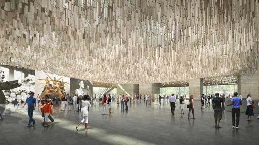 The Smithsonian National Museum of African American History and Culture Plaza, Washington D.C. (Photo: Adjaye Associates).
