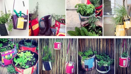 A variety of GROWbags. These environmentally friendly planters help low-income communities grow their own food. 