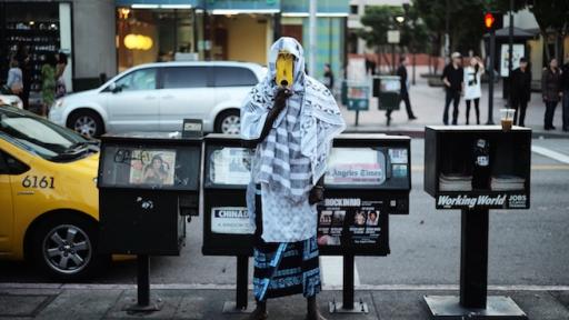 Serge Attukwei Clottey turns Ghana’s symbol of scarcity into political art. 