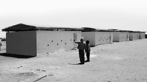 60 sandbag classrooms built in Mbera refugee camp, Mauritania. Image: FAREstudio