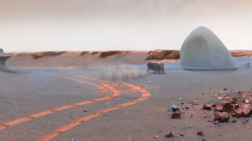 The first prize for the  NASA 3D Printed Habitat Challenge Design Competition went to a house made of ice. Image: Mars Ice House