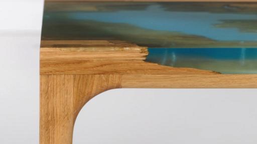 Manufract has designed a furniture range that mimics the process that trees go through when they self-heal as they naturally release resin to fix the wound.
