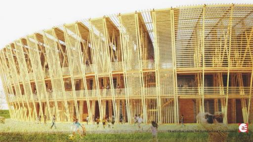 A graduate in architecture from TU Delft, Shen Chen has designed a temporary, multifunctional stadium built from bamboo.