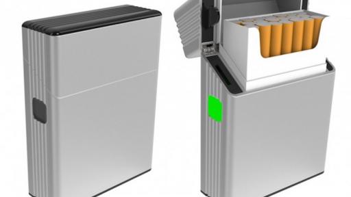 This smart box pairs with an app to form a tech solution to cigarette cravings. 