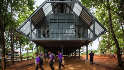 Vin Varavarn Architects, a Bangkok-based firm, developed a new architectural typology for earthquake resistant schools.