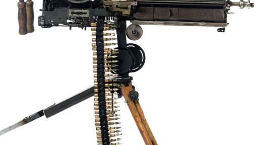Artist’s mock machine guns are sculpted from old typewriters 