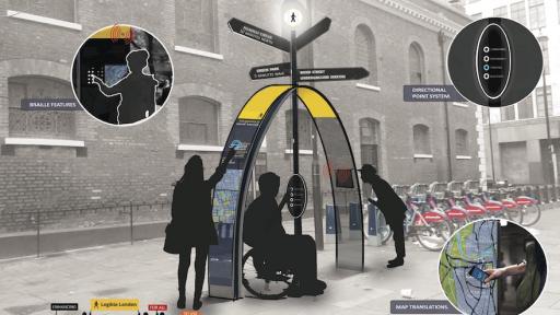 A More Inclusive Pedestrian Wayfinding System by Deborah Abidakun builds on the existing "Legible London" system to create an enhanced and more user-friendly navigation system