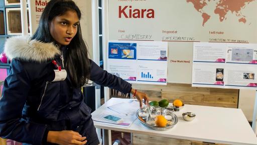 Kiara Nirghin, a 16-year-old from South Africa, has just won the Google Science Fair Community Impact Award for her innovative concept and production of a super absorbent biodegradable polymer made from orange peels. Image via Netwerk24