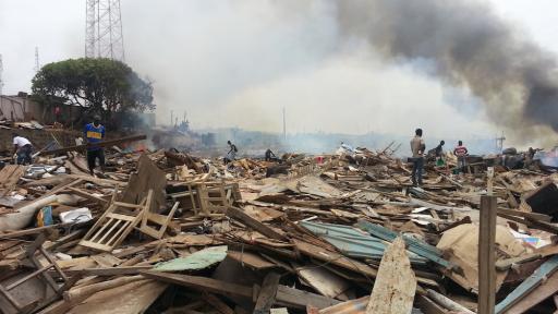 Picture of a slum eviction by PD Ghana 