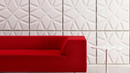 Geo sound absorbing wall panels by Ineke Hans. 