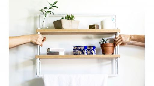 BANC is a furniture and homeware range characterised by Hardy’s use of slim, household copper pipes and French oak wood.