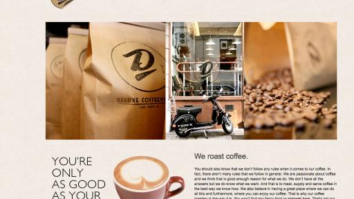 Deluxe Coffee Works website