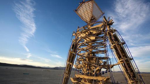 Burning Man’s founder Larry Harvey describes how the festival of arts is driven by a strange combination of jeopardy and awe