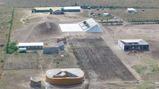 The buildings of Waterbank School in Kenyan harvest rainfall for the community