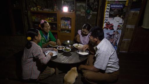 Solar energy helps rural families do more at night. 