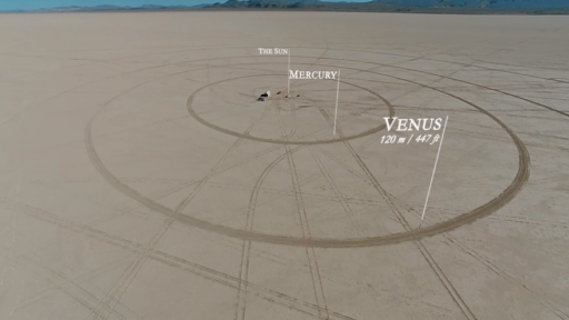 The first true-to-scale illustration of our solar system by Wiley Overstreet and Alex Gorosh.