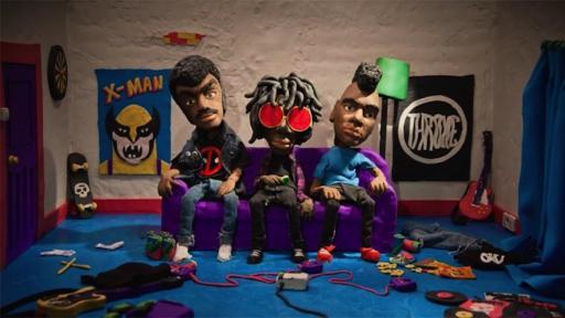 This chaotic claymation for Radkey’s song “Glore” is explosive and packed with references to pop culture. 