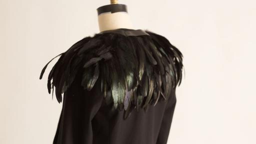This augmented feathered jacket by Birce Ozkan is a smart fashion piece that mimics the navigational sense of a bird