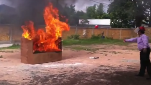 An innovative way to extinguish a fire 