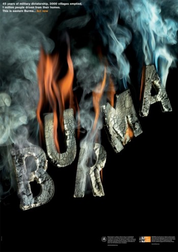 Burma poster for Witness.Courtesy of Harry Pearce / Pentagram.