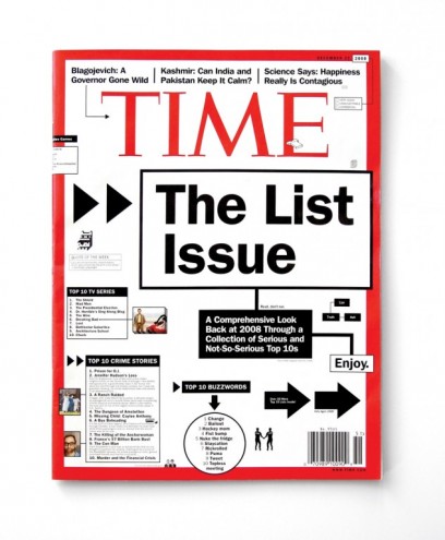 Time magazine cover for “Lists” edition. Courtesy of Karlssonwilker 