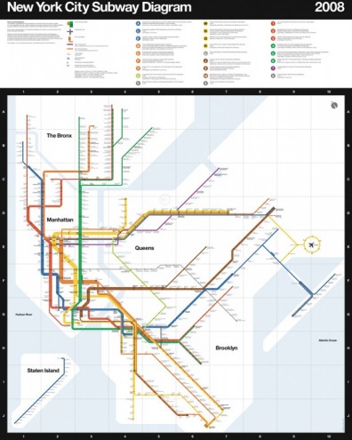 New York subway map 2008. Courtesy of Massimo Vignelli.