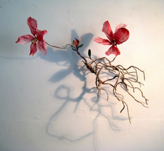 "Frail Flower" Paper Sculpture by Rebecca Jones.