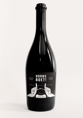 Horns Boet wine label by Adam Hill. 