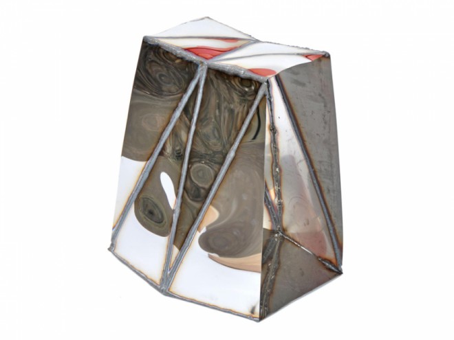 Folded Mirror Stool by Julian Mayor. 