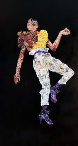 Fashion 1 2011, Mixed media on canvas. Photo: Guy Woueté. 