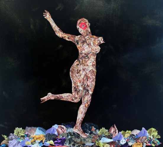 African Venus 2011, Mixed media on canvas. Photo: Guy Woueté. 